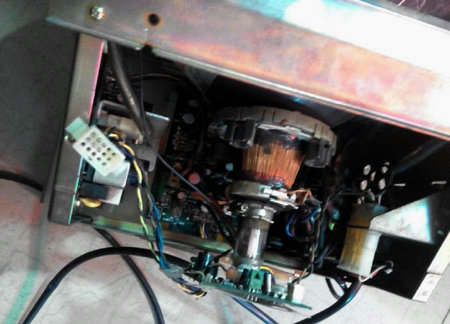 Original MDT-1283B CRT monitor installed on Mazak CNC machine